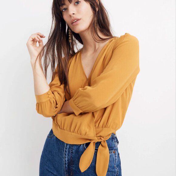 Madewell Silk Wrap Shirt - Picture 1 of 3
